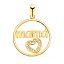 Colgante de Oro Amarillo 18K – Corazón de Circonitas y “Mamá” Redondo 20 mm